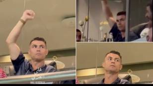 Cristiano Ronaldo's reaction to Al Nassr fans chanting his name during suspension for 'obscene' gesture