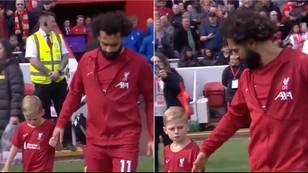 Steven Gerrard's son walked out with Mo Salah and did the most Steven Gerrard thing possible