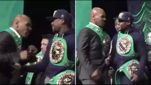 Mike Tyson once took a swing at Floyd Mayweather during official ceremony