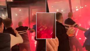 Shocking scenes as PSG ultras attack a pub full of Newcastle fans in Paris
