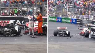 Mick Schumacher's Car Splits In Two In Frightening Crash At Monaco GP
