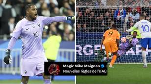 Mike Maignan has a hilarious reaction to IFAB's goalkeeper rule changes during penalties
