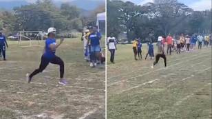 Three-time Olympic gold medalist Shelly-Ann Fraser-Pryce blows away other parents in son's sports day