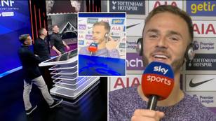 James Maddison was asked about a Spurs vs Liverpool replay by Jamie Carragher as Marco Silva 'interrupted' post-match interview