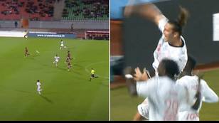 Andy Carroll scores the most ridiculous goal from 40 yards, he's loving life in France