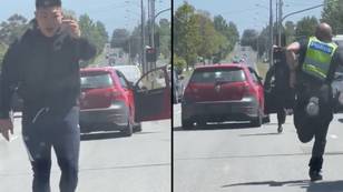 Road rage driver cops instant karma after yelling at motorist