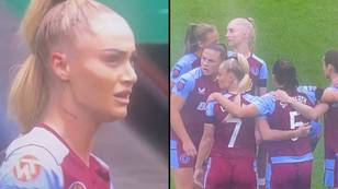 Aston Villa women's team walk out in 'wet look' shirts despite backlash over kit