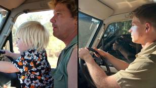 Robert Irwin recreates photo of him and Steve in his dad's old ute