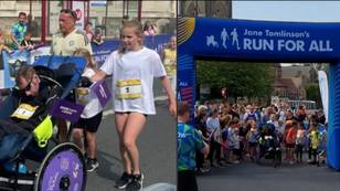 Rob Burrow crosses finish line with children in ‘lap of honour’ at 10K in emotional Father's Day moment