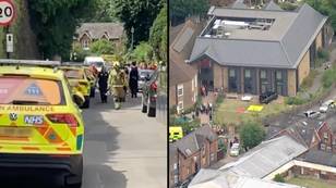 Girl dies and eight injured after car crashes into school on last day of term