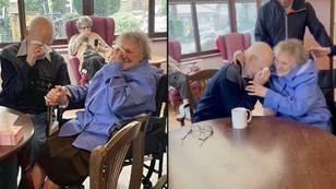 Heartwarming moment 92-year-old is reunited with wife of 69 years after spending months apart in care home
