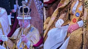 Reason why King Charles only wore one white glove during coronation crowning