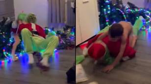 Kid ‘fills in’ the Grinch who burst into his house as a surprise