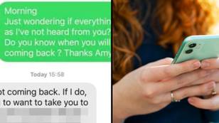 Woman shows 'creepy' texts she received from builder after he leaves halfway through a job