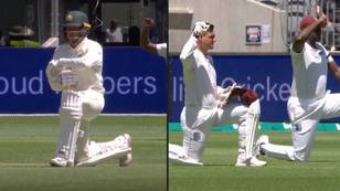Australian cricket Test squad takes the knee for the first time to support ‘equality’