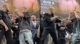 Jake Paul and Nate Diaz take part in the weirdest face-off you will ever see