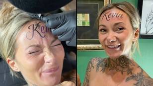 Influencer responds to people saying she will regret 'tattoo' of boyfriend's name on her forehead