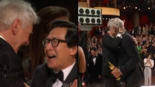 Ke Huy Quan has massive hug with Harrison Ford as Everything Everywhere All at Once wins Best Picture