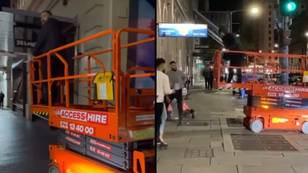 Man charged with drink driving after taking scissor lift for a joyride on night out