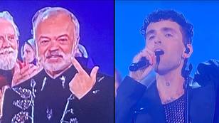 Graham Norton in tears after You'll Never Walk Alone is performed at Eurovision