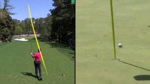 Tiger Woods Nearly Gets A Hole In One In Golf Comeback