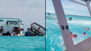 Distressing footage shows tourist boat sinking that left Royal Caribbean passenger dead