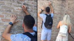 British tourist who carved girlfriend's name into Colosseum says he didn't realise how old it was