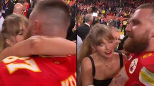 Viewers think Travis Kelce missed opportunity as he embraces Taylor Swift after Super Bowl win