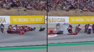 Moto GP world champ miraculously survives after being thrown off bike and run over