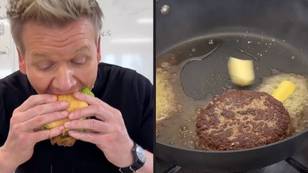 Gordon Ramsay hits back at people who slammed his burger for using a 'heart attack inducing' amount of butter