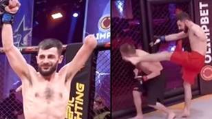 One-armed MMA fighter takes on two opponents and executes brutal knockout