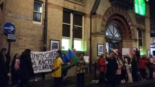 Protestors Gather Outside Jimmy Carr Gig In Cambridge Following Holocaust Joke