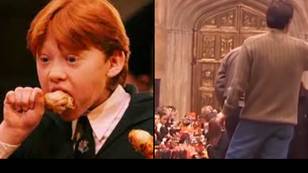 Harry Potter child actors warned not to eat fake food as rare behind the scenes footage is shared