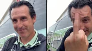 Ex-Arsenal Manager Unai Emery Gives Fan The Finger After They Mock His English