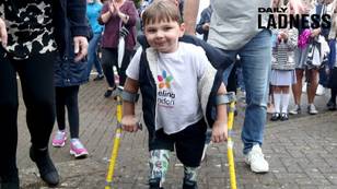 Boy, Five, Raises £1 Million For NHS Completing Walk On Prosthetic Legs