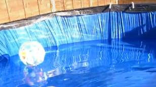 Family Turn Trampoline Into Massive Garden Swimming Pool Amid Heatwave