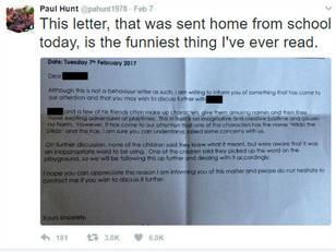 Dad Receives Letter From School About His Son's Sex Toy Inspired Character