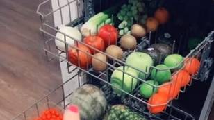 Woman Washes Fruit And Veg In Dishwasher With Vinegar - People Aren't Impressed 