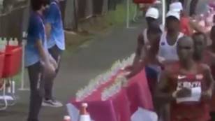 Olympic Marathon Runner Who Knocked Over Water Bottles Defends His Actions