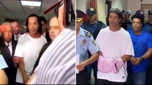 Footage Emerges Of Ronaldinho In Handcuffs Following Arrest In Paraguay 