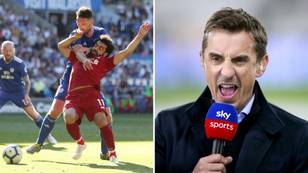 Fans Are Questioning Gary Neville's Comments On Two Penalty Decisions Involving Liverpool