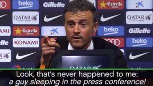 WATCH: Luis Enrique Wakes Up Sleeping Journalist During Press Conference