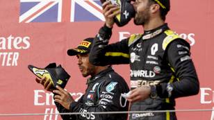 Lewis Hamilton Finally Did A 'Shoey' With Daniel Ricciardo