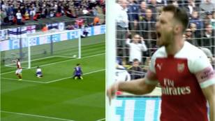 Aaron Ramsey Points At Wembley Turf And Arsenal Fans Are Loving What He Said 