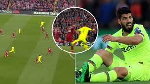 Luis Suarez Forces Andy Robertson Off At Half-Time After Kicking Out