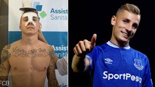 Everton's New Signing Lucas Digne Has 'I Never Walk Alone' Tattooed Across His Chest
