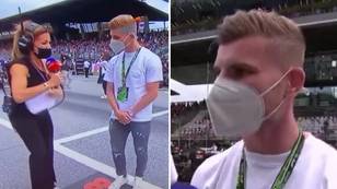 A Reporter Introduces Timo Werner As A Goalkeeper At Austrian Grand Prix And It's Really Awkward 