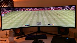 Lad Builds The Ultimate FIFA Setup Using 49-Inch Monitor So He Can See Entire Pitch