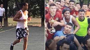 First Footage Of Ronaldinho Playing Prison Futsal Has Been Released
