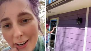 'Petty' woman paints house purple after neighbours criticised the colour